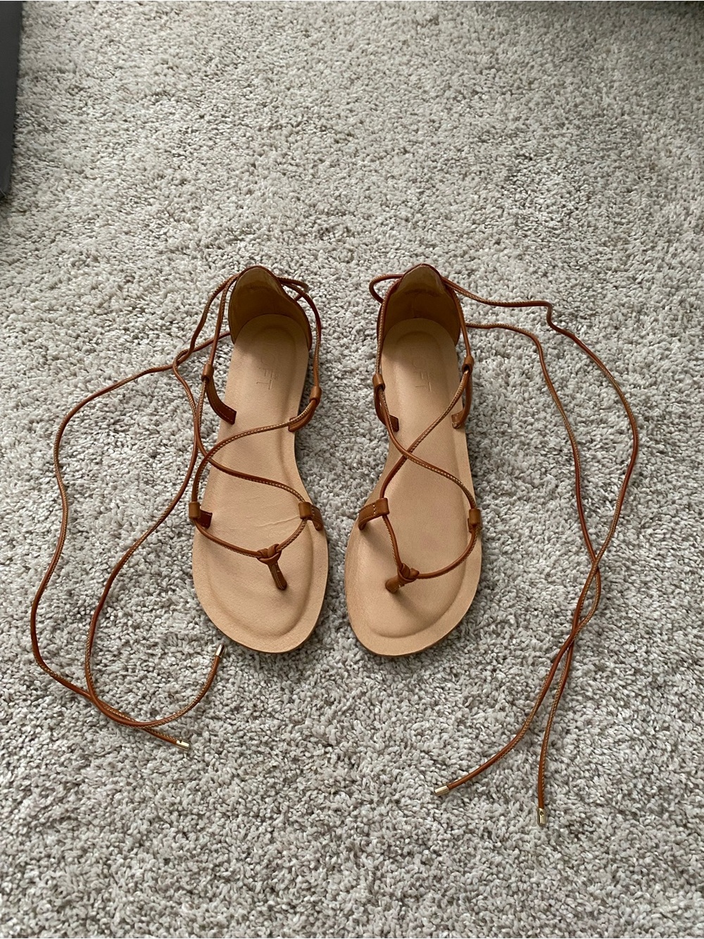 Ann Taylor Loft Women's Brown Lace-Up Gladiator Sandals